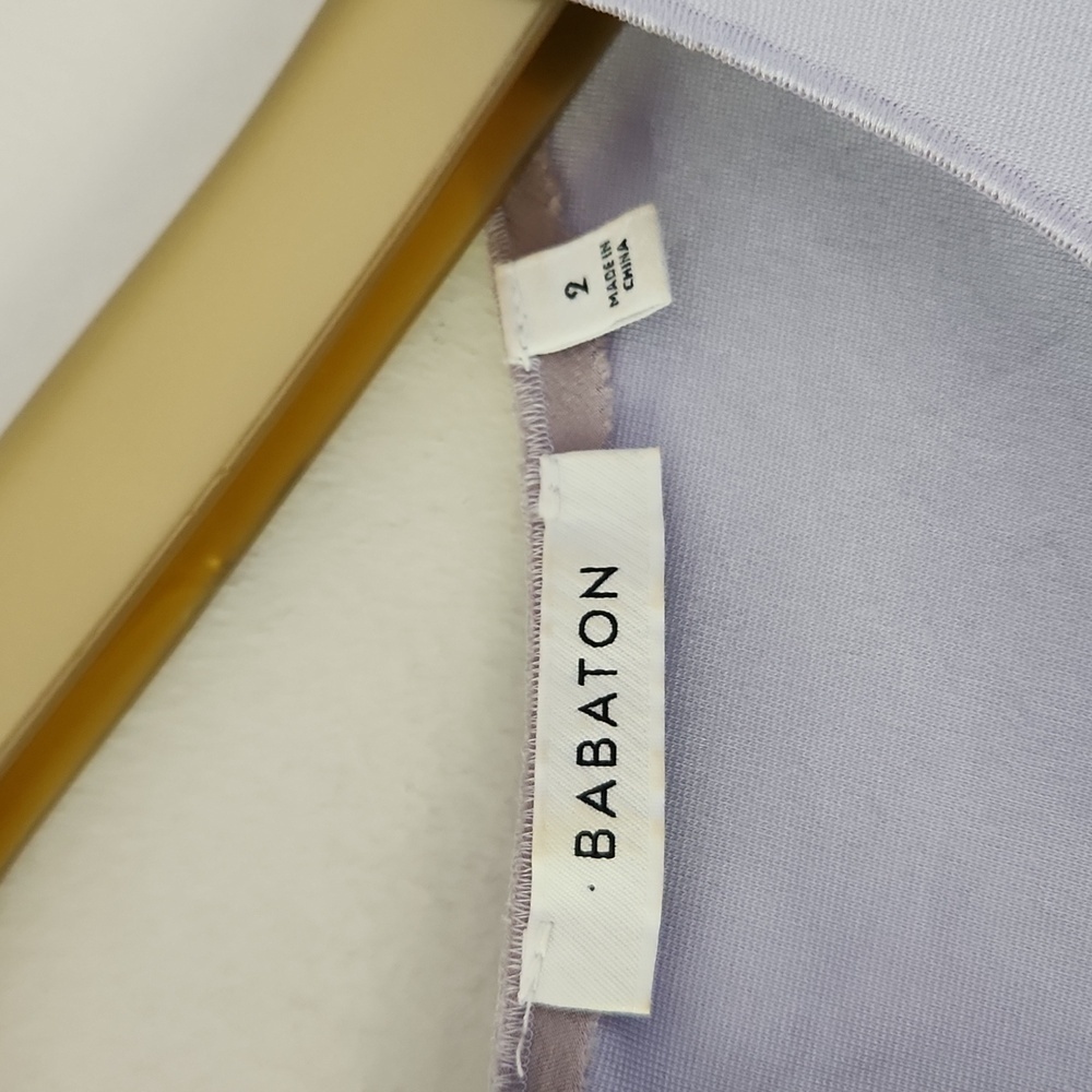 ARITZIA | Babaton Barrett Peplum Top Back Zip Lilac Bodycon Ruffle Sz 2 - Picture 5 of 8